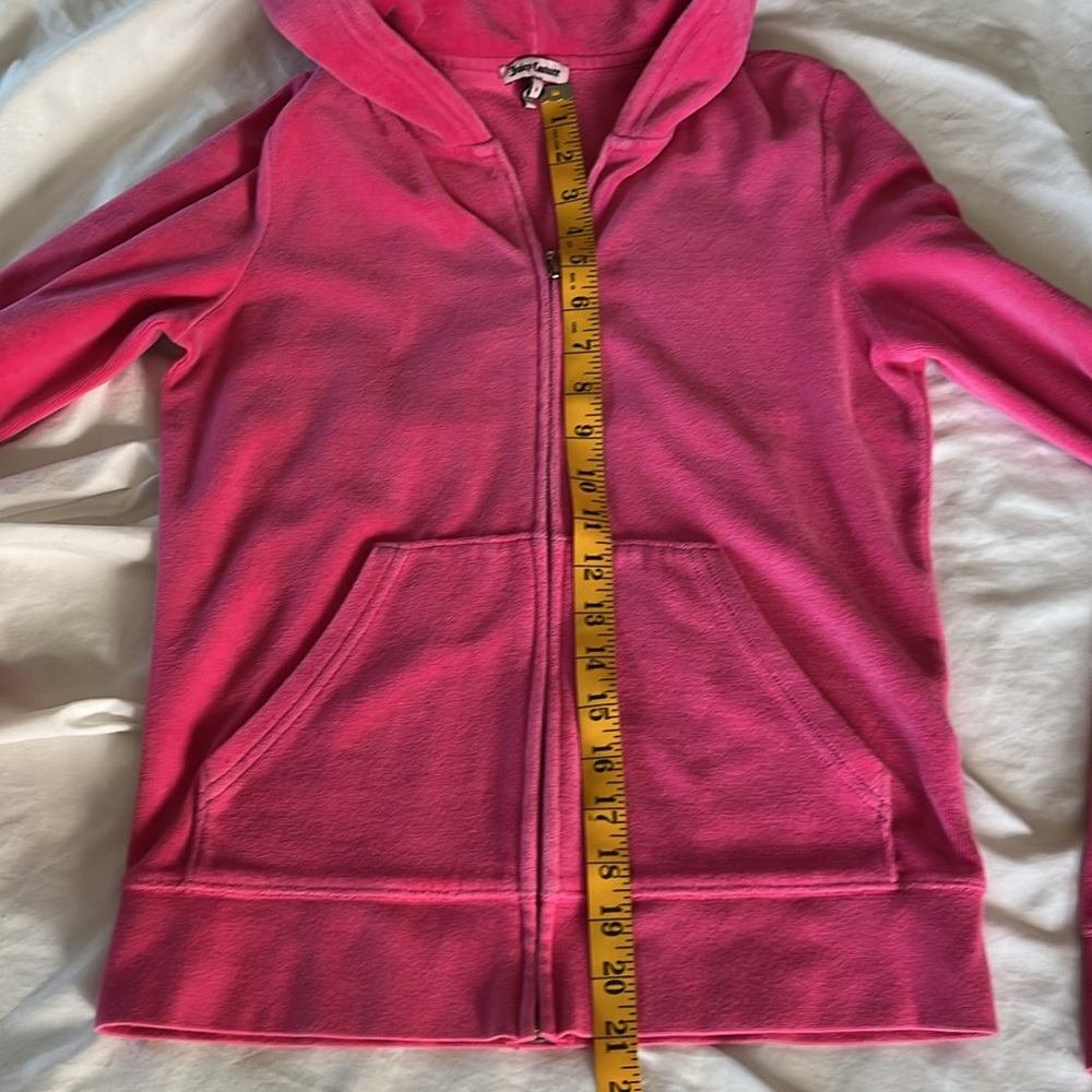 Juicy Couture Y2K VTG hot pink velour track  hoodie ChooseJuicy gold glitter Med - Picture 15 of 16